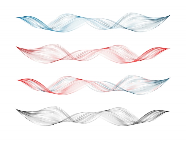 Vector conjunto de elementos de diseño de línea curva suave abstracta