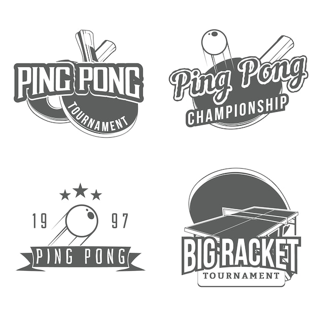 Conjunto de elementos de diseño de mesa de ping pong