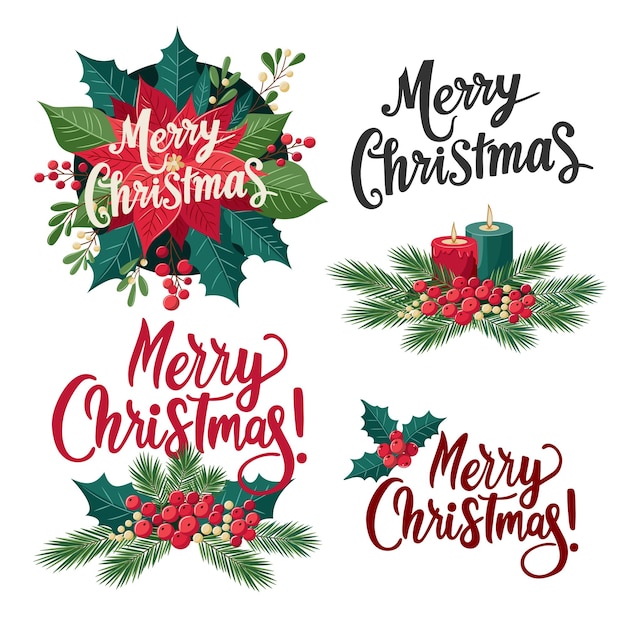 Conjunto de elementos de diseño de Navidad