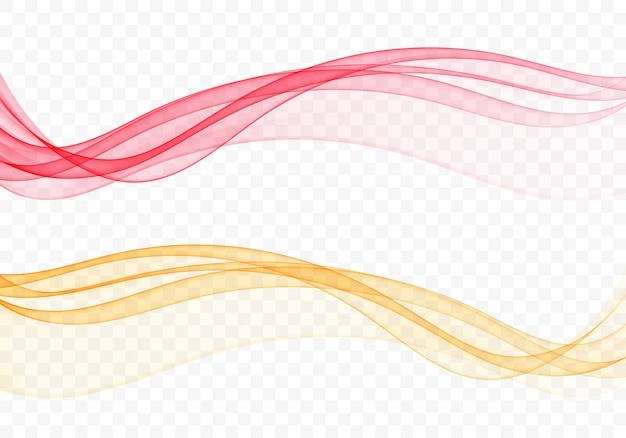 Conjunto de elementos de diseño de ondas transparentes abstractas de dos ondas