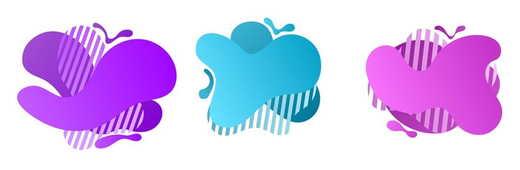 Vector conjunto de elementos de diseño orgánico de forma abstracta de blob colorido