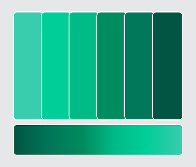Conjunto de elementos de diseño de la paleta de colores verde azulado