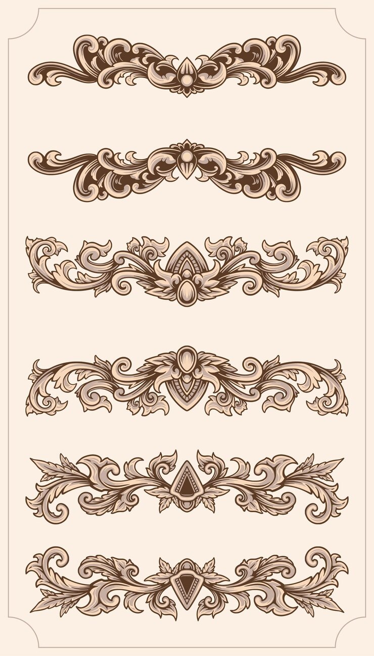 Vector conjunto de elementos de diseño vectorial de bordado vintage en colores suaves