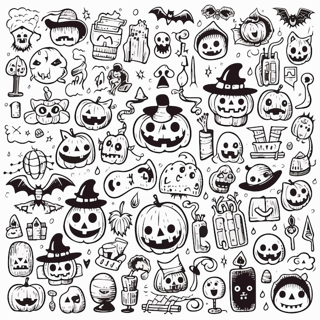 Conjunto de elementos de diseño vectorial de Halloween