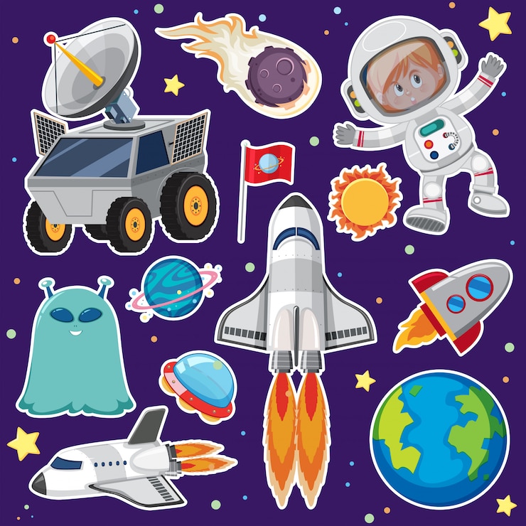 Vector conjunto de elementos espaciales