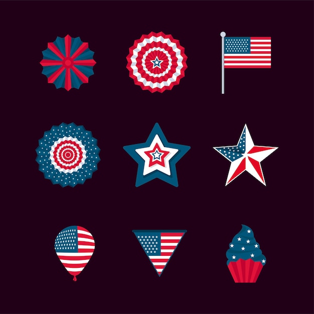 Vector conjunto de elementos de estados unidos