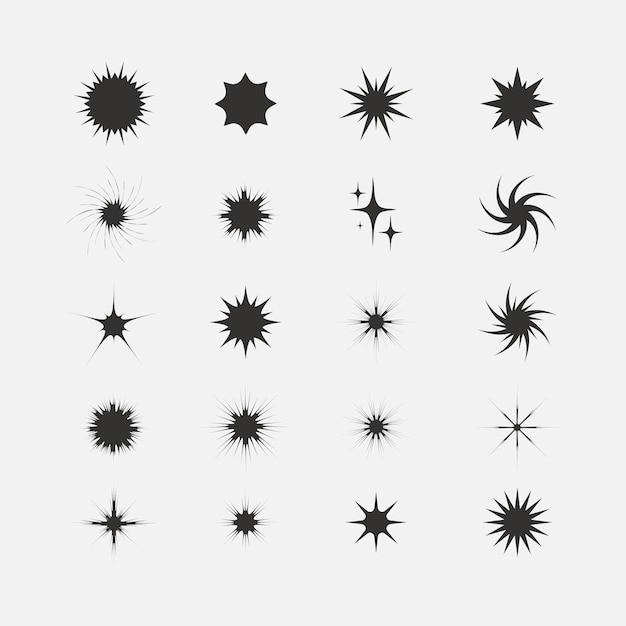 Conjunto de elementos de estrellas brillantes y2k