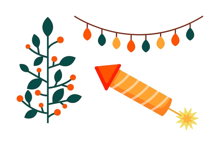 Vector conjunto de elementos de fiesta de navidad