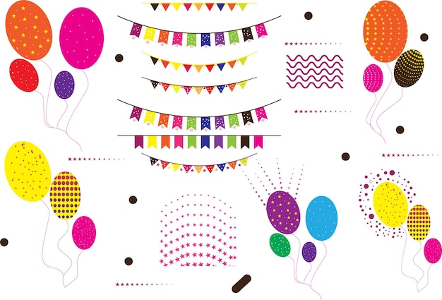 Conjunto de elementos de fiesta