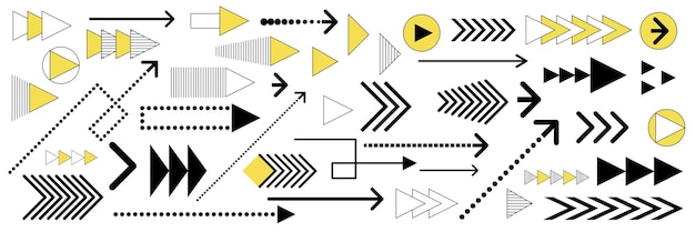 Conjunto de elementos de flechas abstractas geométricas para el diseño