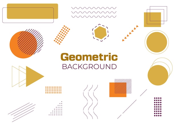 Un conjunto de elementos de fondo geométricos planos Fácil de usar