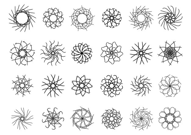 Conjunto de elementos geométricos circulares abstractos vector