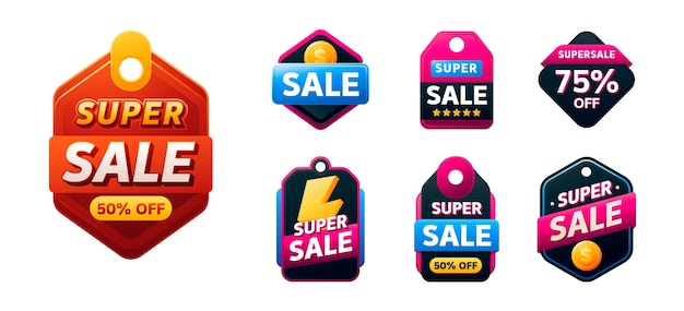 Conjunto de elementos del gradiente de súper venta