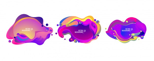 Conjunto de elementos gráficos modernos fluidos abstractos