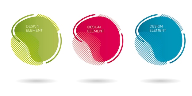 Conjunto de elementos gráficos vectoriales abstractos modernos Banners abstractos degradados con formas líquidas que fluyen Plantilla para el diseño de un banner o presentación de volante de logotipo