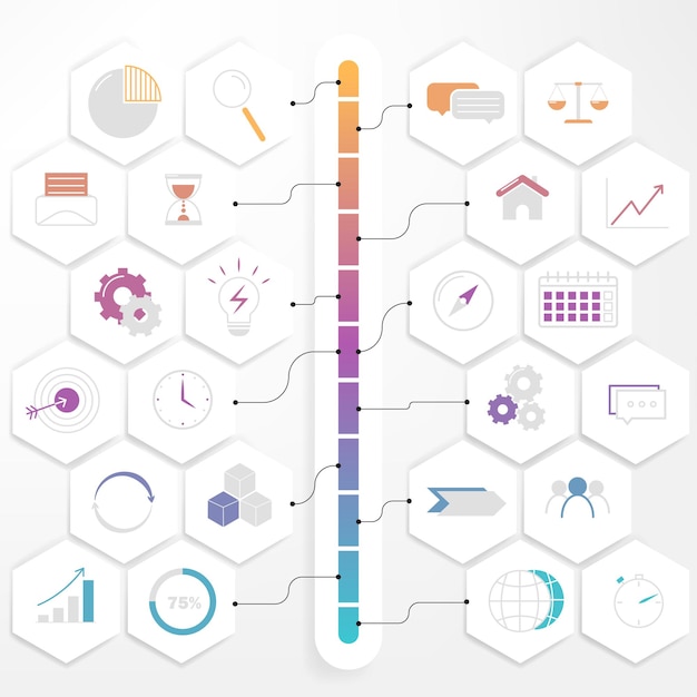 Conjunto de elementos de infografía plantilla de informe infográfico