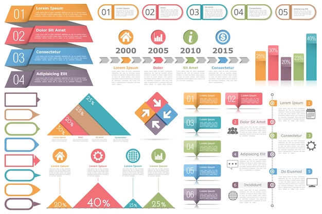 Conjunto de elementos de infografía