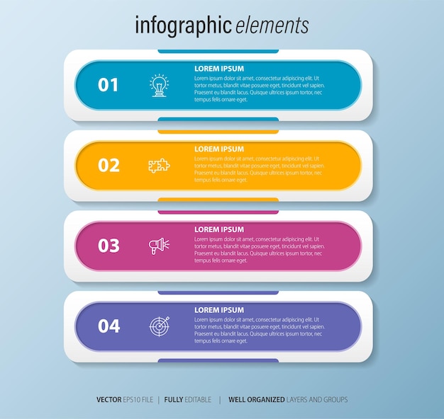 Conjunto de elementos infográficos en estilo empresarial plano moderno