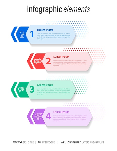 Conjunto de elementos infográficos en estilo empresarial plano moderno