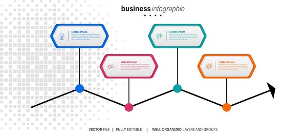 Conjunto de elementos infográficos en estilo empresarial plano moderno