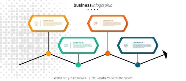 Conjunto de elementos infográficos en estilo empresarial plano moderno