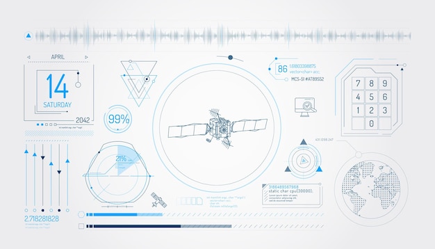 Conjunto de elementos infográficos sobre la entrada de datos satelitales