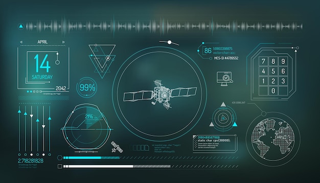 Conjunto de elementos infográficos sobre la entrada de datos satelitales