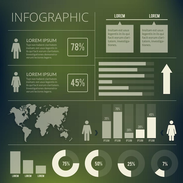 Vector conjunto de elementos infográficos