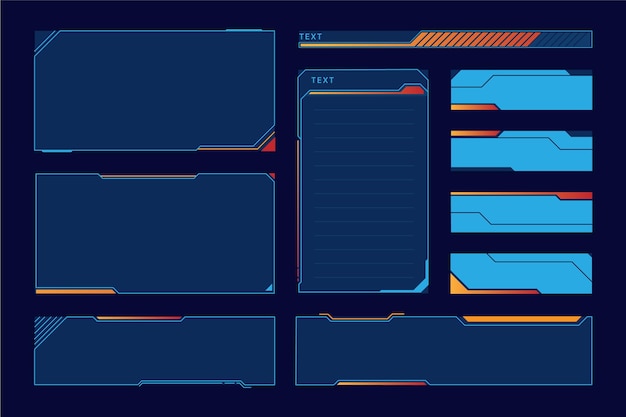 Vector conjunto de elementos de interfaz de usuario moderna de ciencia ficción hud abstracto futurista