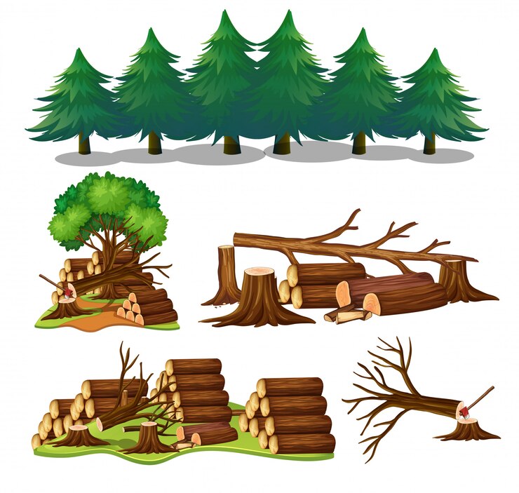 Vector un conjunto de elementos de madera