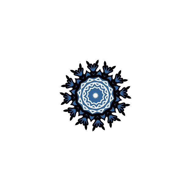 conjunto de elementos mandala azul asiático