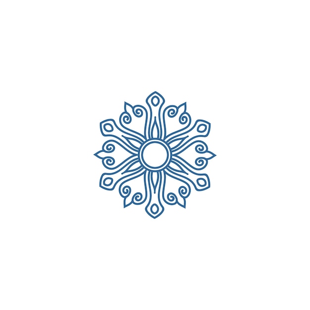 conjunto de elementos de mandala azul floral