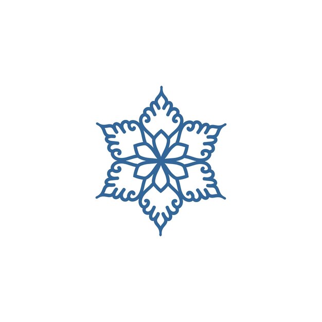conjunto de elementos de mandala azul de fondo