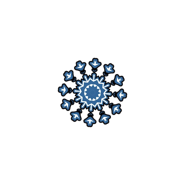 conjunto de elementos mandala azul indio
