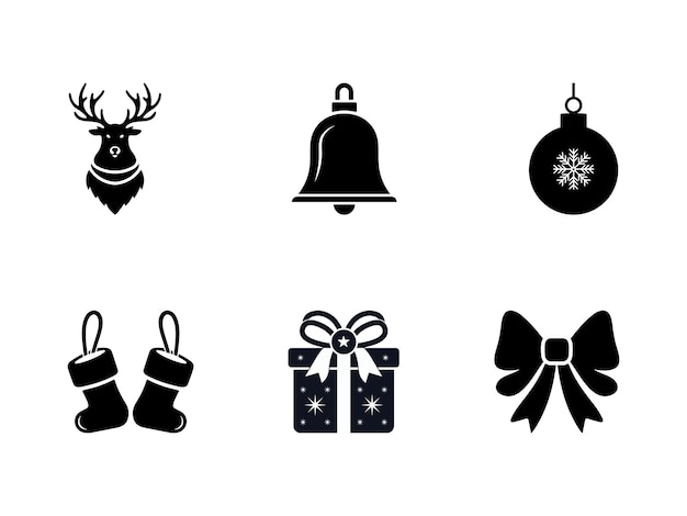 Conjunto de elementos minimalistas navideños