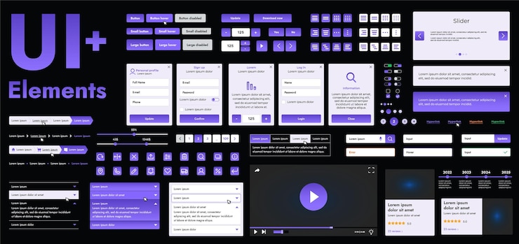 Vector un conjunto de elementos modernos de interfaz web verde diseñados para el desarrollo y diseño de sitios web