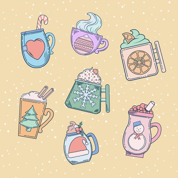 Conjunto de elementos navideños.