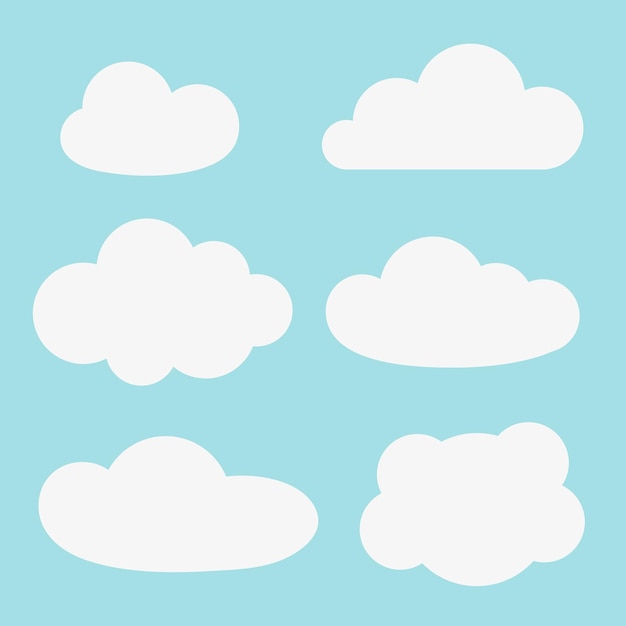 Conjunto de elementos de nube Diseño plano