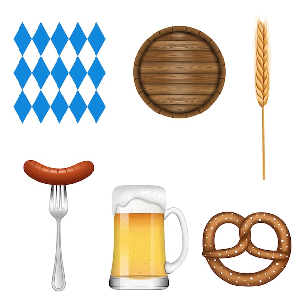 Vector conjunto de elementos de oktoberfest