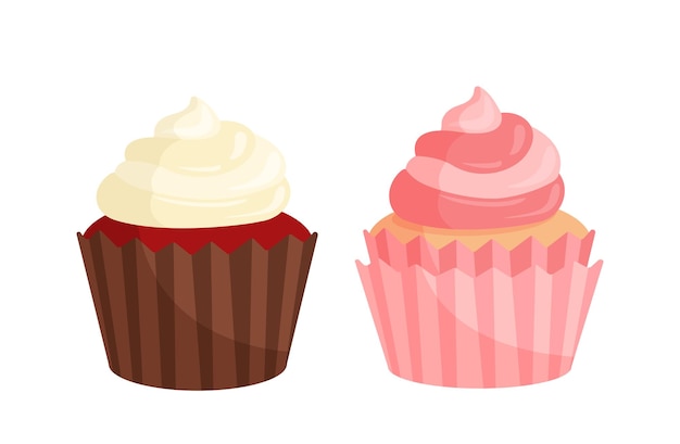 Conjunto de elementos de panadero Chocolate y pasteles rosados Pastelería y productos de panadería Postre y delicadeza Elemento gráfico para el sitio web Colección vectorial plana