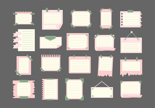 Conjunto de elementos de papel para cuadernos