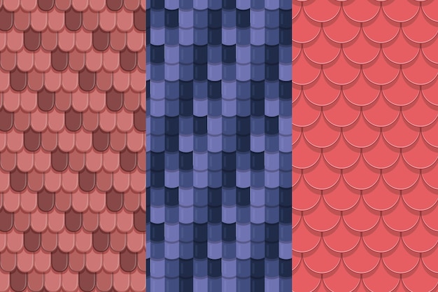 Conjunto de elementos de patrón en la azotea colecciones de paquetes ilustración vectorial