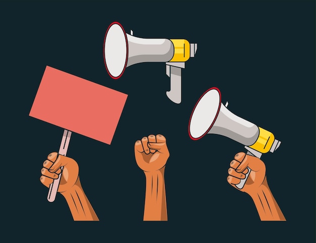 Conjunto de elementos de protesta