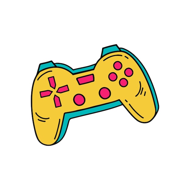 Conjunto de elementos retro de juego de vector libre dibujado a mano