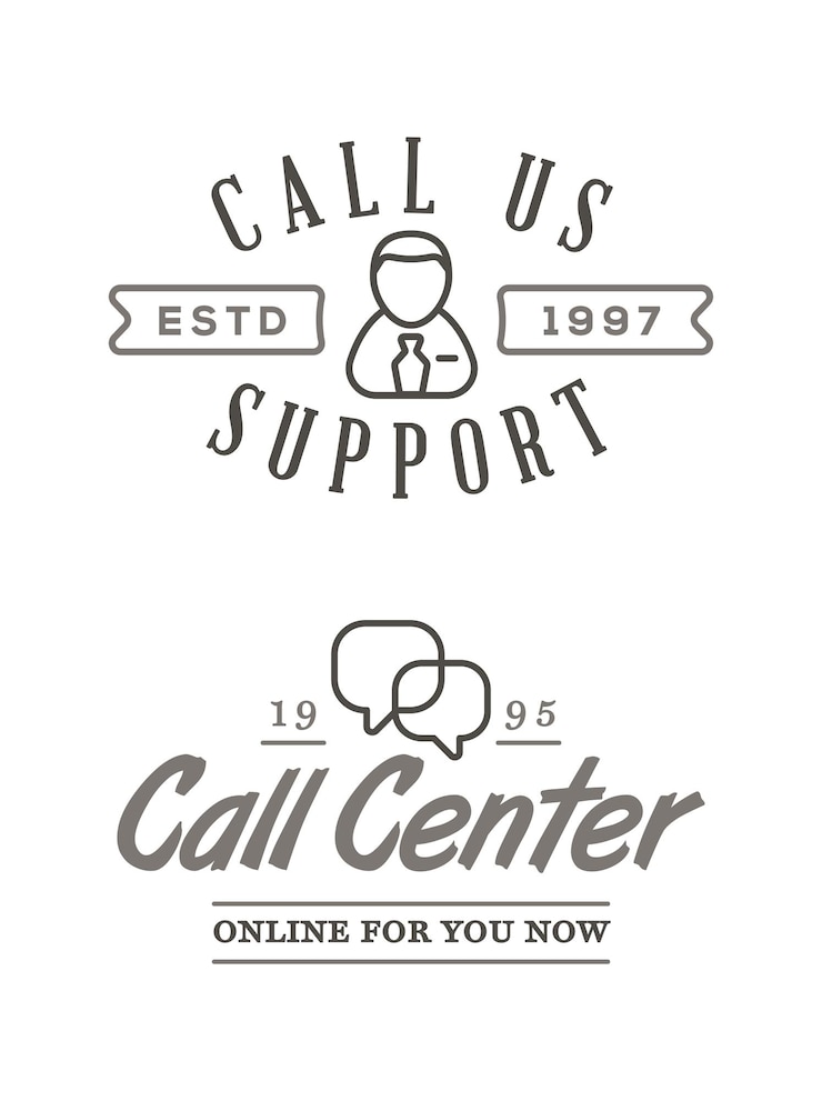 Vector el conjunto de elementos de servicio del centro de contacto de soporte y el soporte de asistencia se pueden utilizar como vector de logotipo o icono