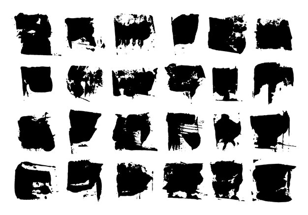 Conjunto de elementos de textura de pintura grunge conjunto de diseño de manchas de pintura áspera abstracta