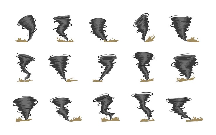 Conjunto de elementos de tornado