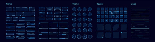 Conjunto de elementos de vector hud para interfaz de usuario futurista