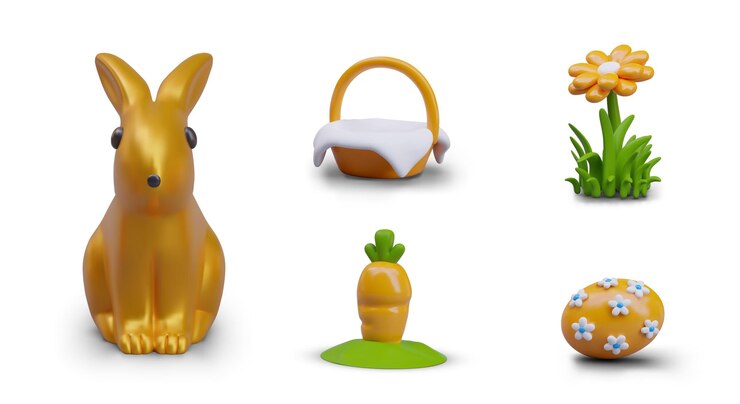 Vector conjunto de elementos vectoriales d para conceptos y composiciones de pascua premium
