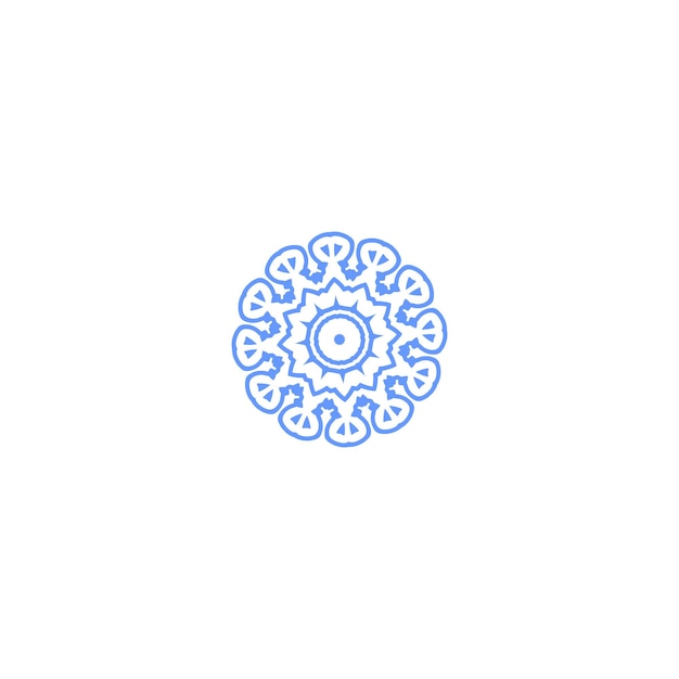 Vector conjunto de elementos vectoriales de mandala en azul vintage